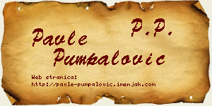 Pavle Pumpalović vizit kartica
